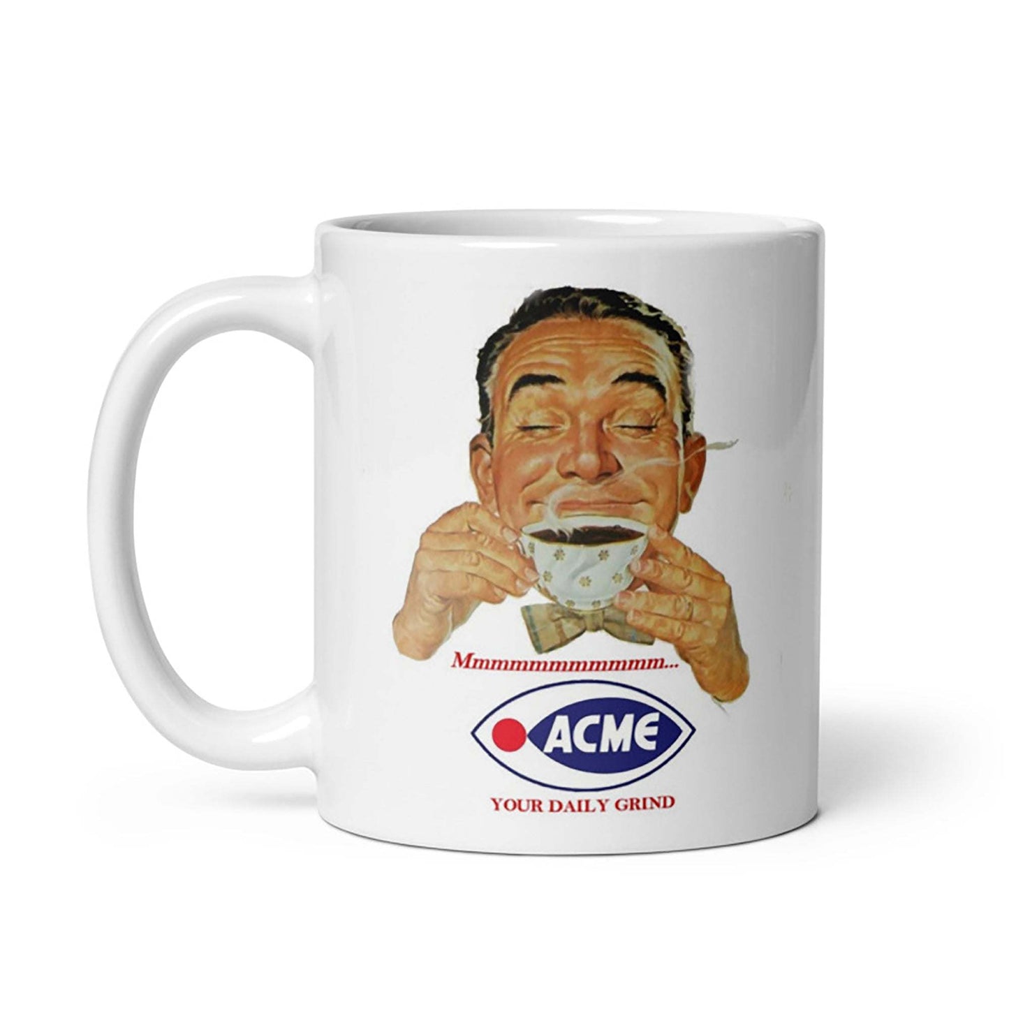 Vintage Acme Markets coffee mug with nostalgic graphic, cream color, available in 11oz and 15oz sizes.