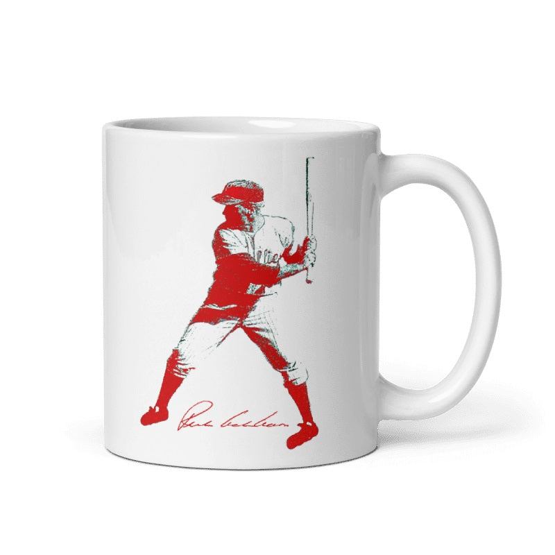 Richie Ashburn Whiz Kid Signature Ceramic Mug, cream color, features vintage baseball