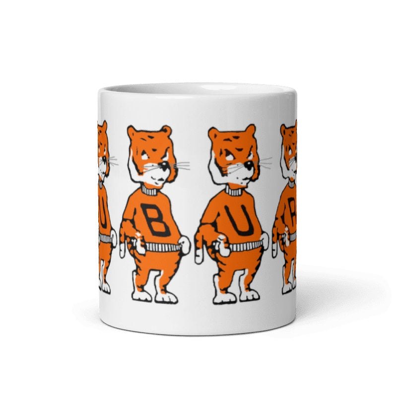 Auburn Tigers Booster Club ceramic mug with tiger design, cream color, available in 11 and 15 oz.