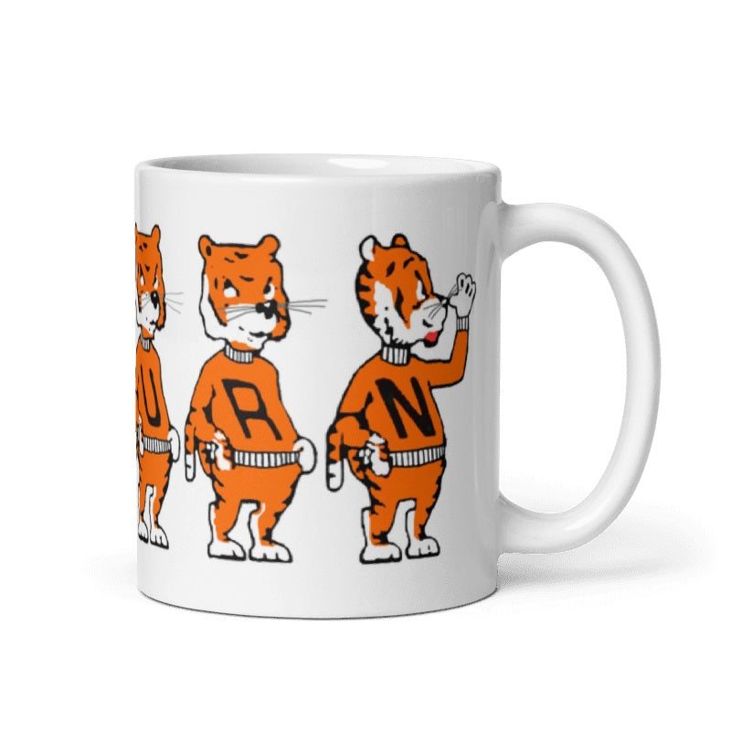 Auburn Tigers Booster Club ceramic mug with vintage design, cream color, available in 11 and 15 oz sizes.