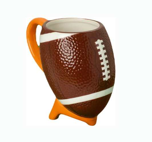 Big Gripper Football Mug, 15oz ceramic design, microwave and dishwasher safe.