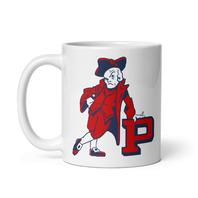 University of Penn Old Skool Ceramic Mug with Quakers design, cream color