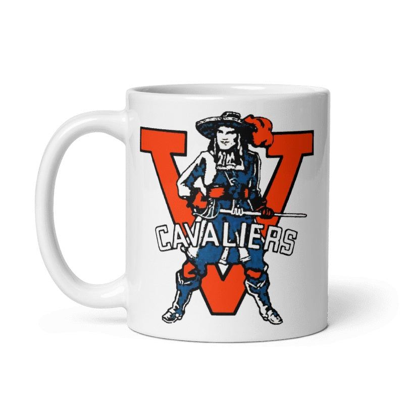 Virginia Cavaliers Old Skool Mug with vintage logo design on cream ceramic, available in 11 and 15 oz sizes.