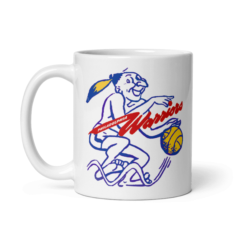 Philadelphia Warriors Logo ceramic mug, cream color, available in 11oz or 15oz, microwave and dishwasher safe.