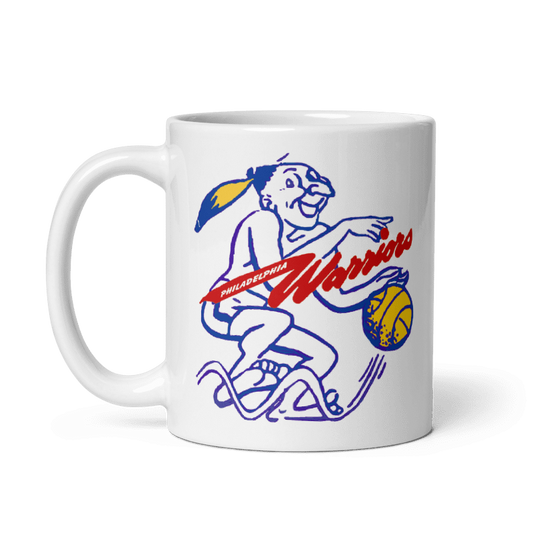 Philadelphia Warriors Logo ceramic mug, cream color, available in 11oz or 15oz, microwave and dishwasher safe.